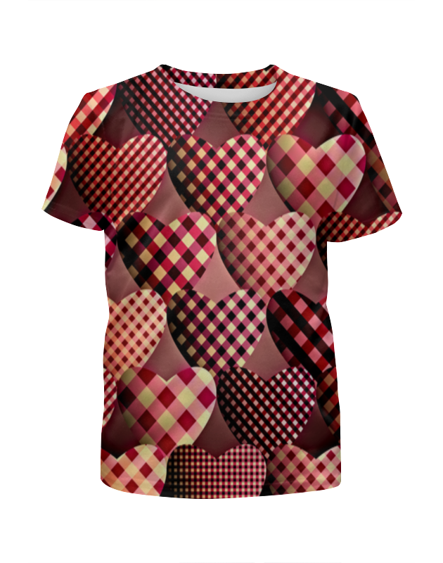 Printio Футболка с полной запечаткой для девочек Сердечки printio футболка с полной запечаткой для девочек розовые сердечки