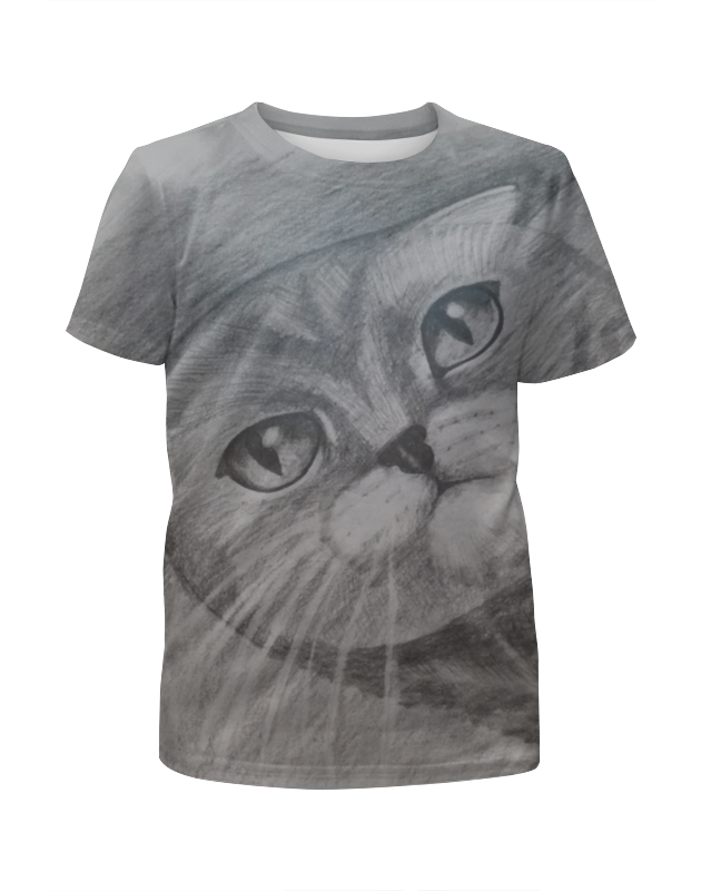 Printio Футболка с полной запечаткой для девочек Котик в графике printio футболка с полной запечаткой женская милый котик