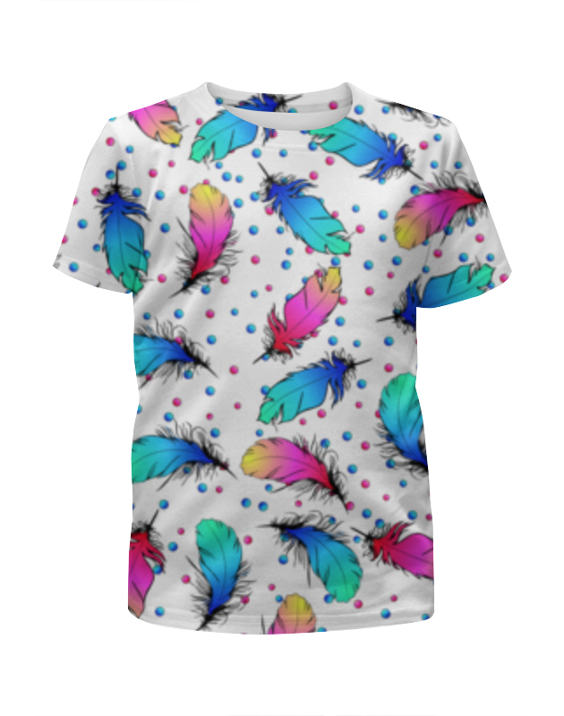 Printio Футболка с полной запечаткой для девочек Яркие перья printio футболка с полной запечаткой женская яркие перья
