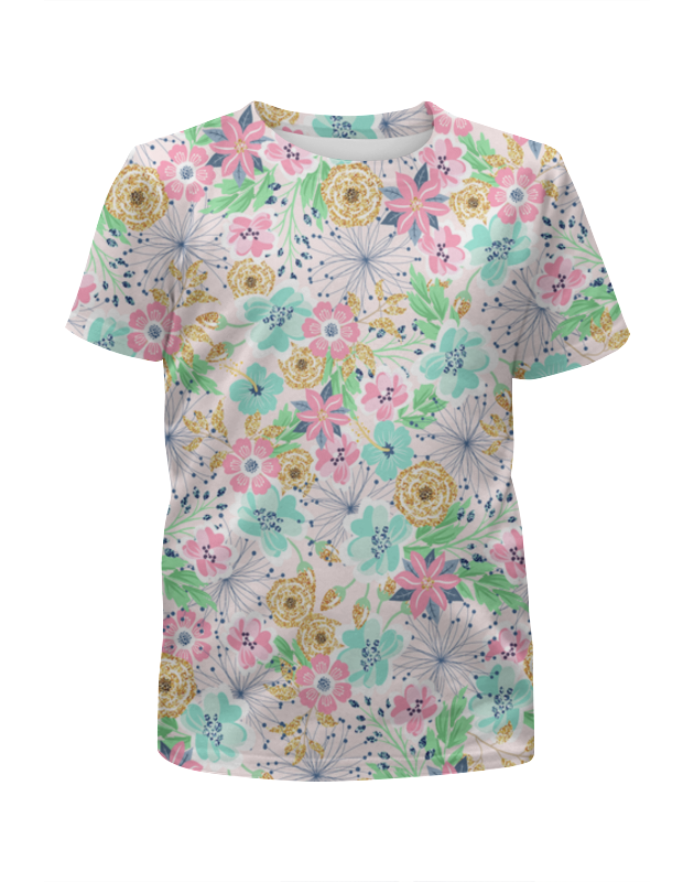 Printio Футболка с полной запечаткой для девочек Цветы printio футболка с полной запечаткой для девочек белые цветы