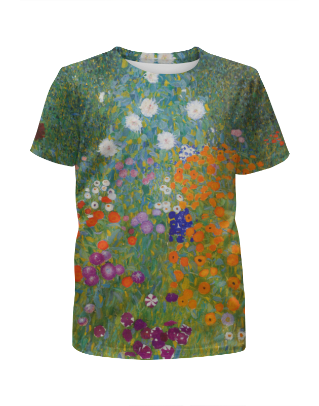 Printio Футболка с полной запечаткой для девочек Цветочный сад (густав климт) printio футболка с полной запечаткой мужская озеро аттерзее густав климт