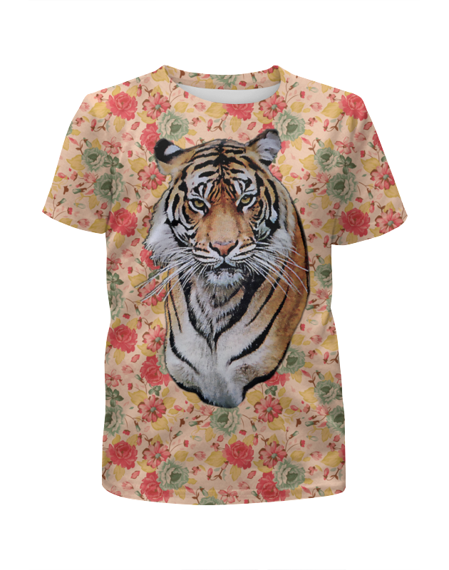 Printio Футболка с полной запечаткой для девочек Тигр. printio футболка с полной запечаткой для девочек тигр взгляд из зарослей
