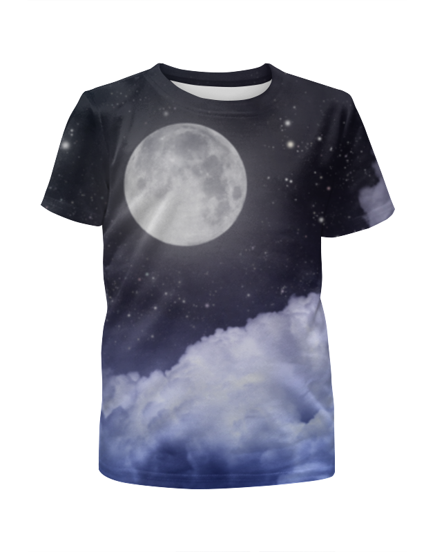 Printio Футболка с полной запечаткой для девочек Ночь и луна printio футболка с полной запечаткой для девочек волк и луна