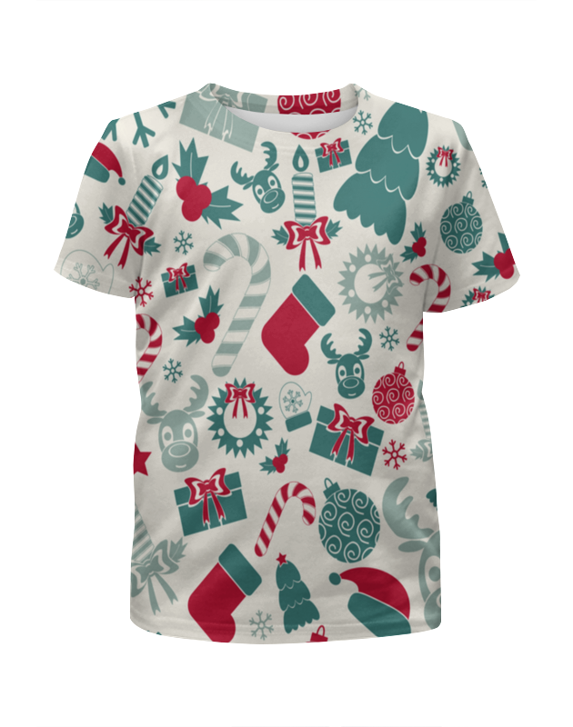 Printio Футболка с полной запечаткой для девочек Новогоднее настроение printio футболка с полной запечаткой для девочек морское настроение