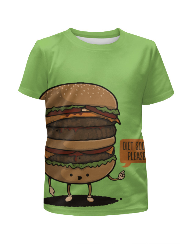 Printio Футболка с полной запечаткой для девочек Diet burger / бургер printio свитшот женский с полной запечаткой burger бургер