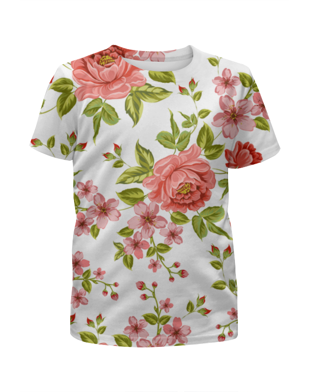 Printio Футболка с полной запечаткой для девочек Цветы printio футболка с полной запечаткой для девочек узор роз