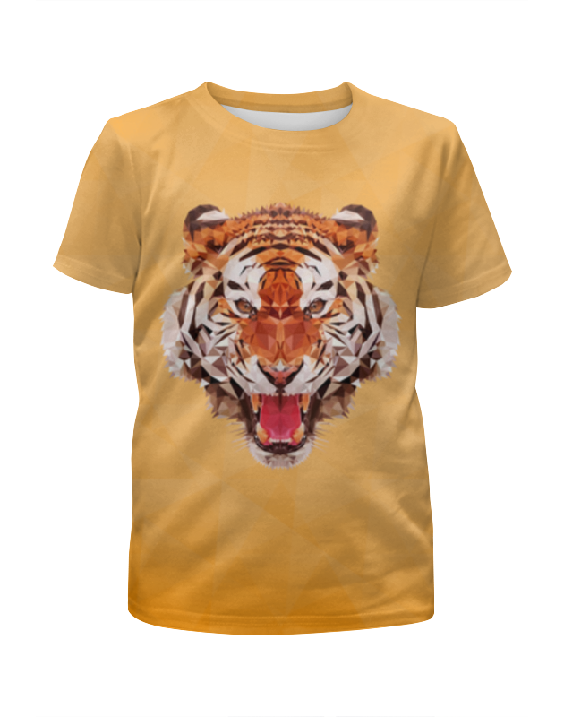 Printio Футболка с полной запечаткой для девочек Полигональный тигр printio футболка с полной запечаткой для девочек полигональный лев