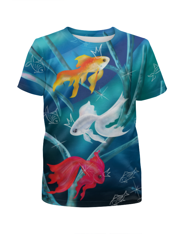 printio футболка с полной запечаткой для девочек орфея для маленьких девочек Printio Футболка с полной запечаткой для девочек Разноцветные рыбки