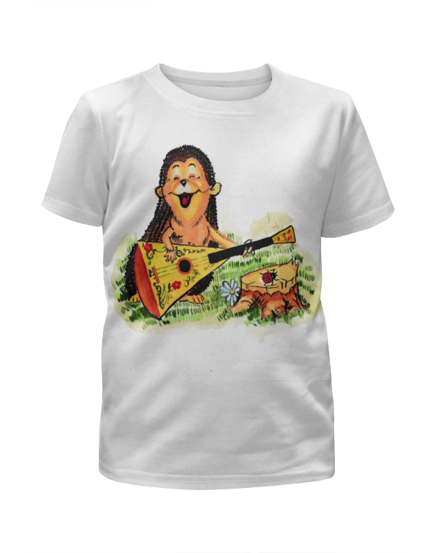 Printio Футболка с полной запечаткой для девочек Ёжик музыкант printio футболка с полной запечаткой женская лесной зверь