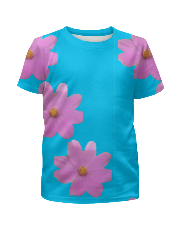 Printio Футболка с полной запечаткой для девочек Цветочки printio футболка с полной запечаткой для девочек девочки под зонтом дождикэ