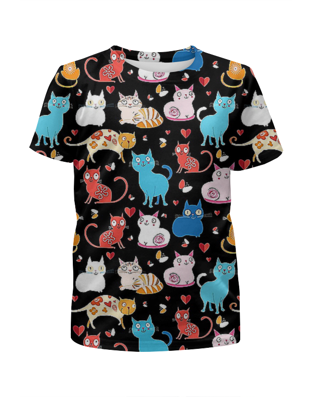 printio футболка с полной запечаткой для девочек кошки фэнтези Printio Футболка с полной запечаткой для девочек Кошки фэнтези