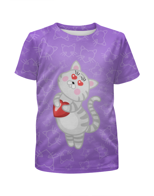 Printio Футболка с полной запечаткой для девочек Влюбленная кошечка printio футболка с полной запечаткой мужская влюбленная кошечка