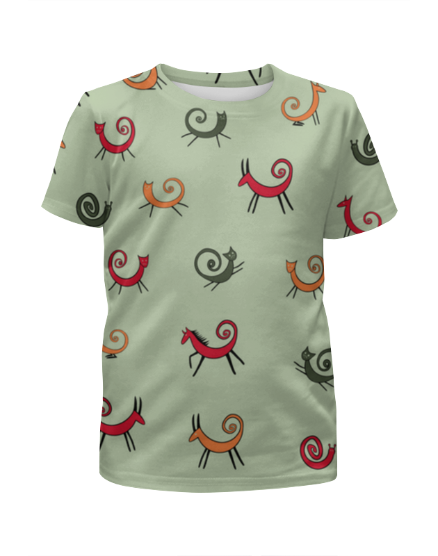 Printio Футболка с полной запечаткой для девочек Зверушки завитушки printio футболка с полной запечаткой для девочек этно сова