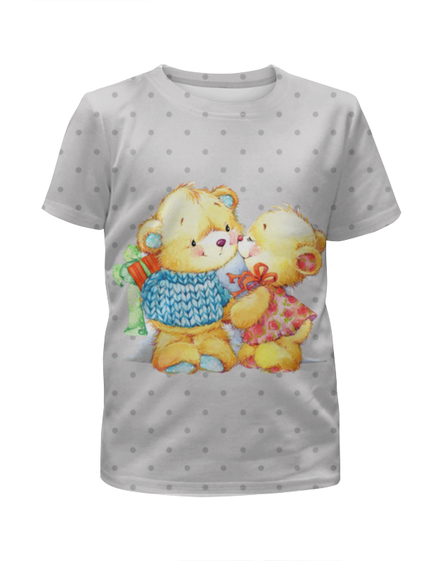 Printio Футболка с полной запечаткой для девочек Романтичные мишки. парные футболки.