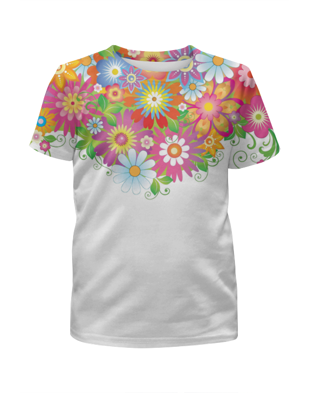 Printio Футболка с полной запечаткой для девочек Цветы printio футболка с полной запечаткой для девочек плетение цветов