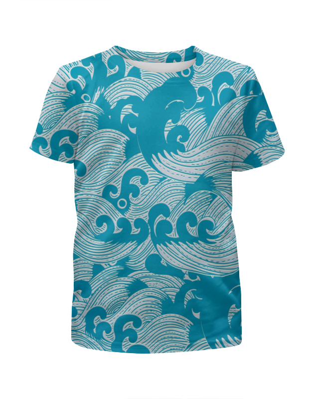 Printio Футболка с полной запечаткой для девочек Волны printio футболка с полной запечаткой для девочек кит и волны