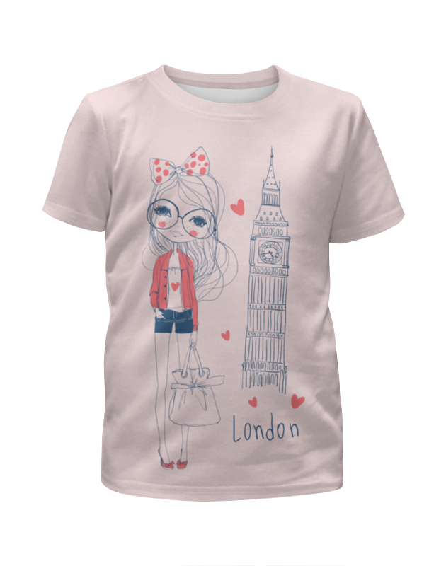 Printio Футболка с полной запечаткой для девочек Лондон printio футболка с полной запечаткой для девочек девочки под зонтом дождикэ