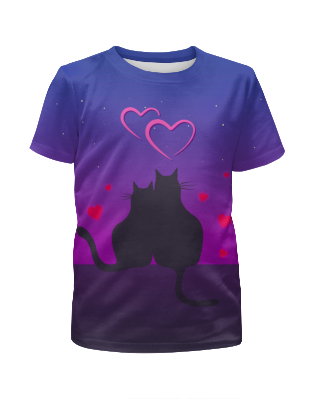 цена Printio Футболка с полной запечаткой для девочек Cat's desire. парные футболки.
