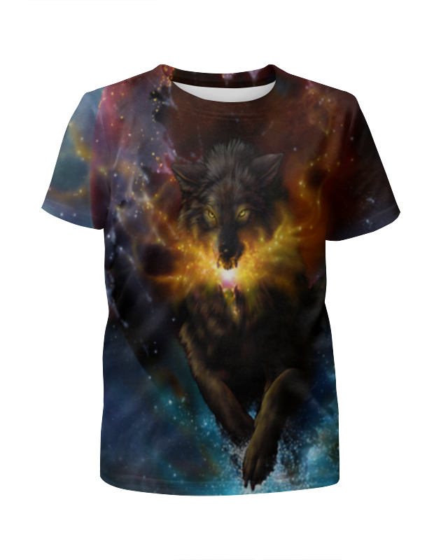 Printio Футболка с полной запечаткой для девочек Волк в космосе printio футболка с полной запечаткой для девочек волк в космосе