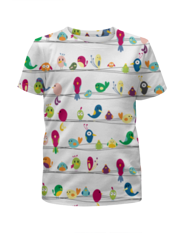 Printio Футболка с полной запечаткой для девочек Птички мужская футболка птицы на проводах и солнце s зеленый
