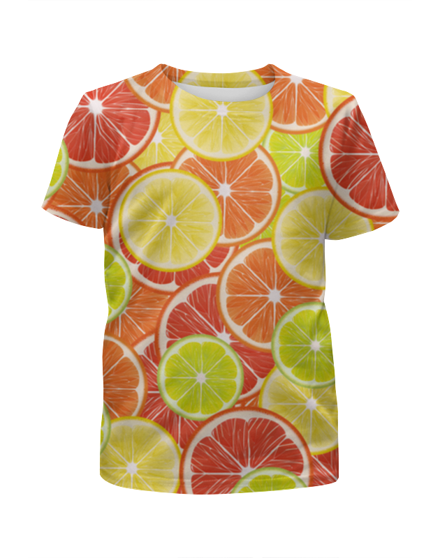 Printio Футболка с полной запечаткой для девочек Цитрусы printio футболка с полной запечаткой женская лимонный лайм