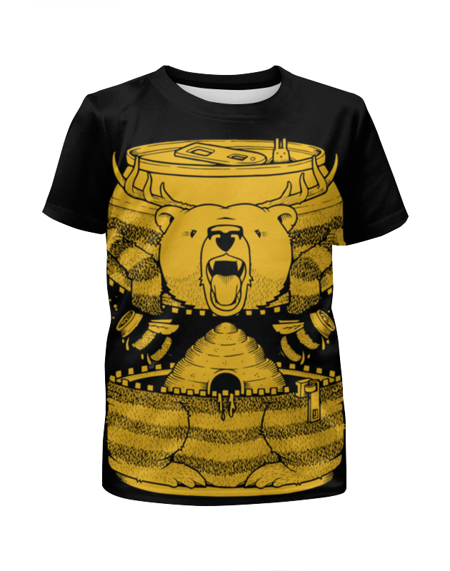 Printio Футболка с полной запечаткой для девочек Bear beer /медведь printio футболка с полной запечаткой для девочек bear city медведь