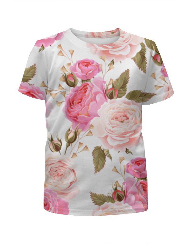 Printio Футболка с полной запечаткой для девочек Цветы printio футболка с полной запечаткой для девочек узор роз