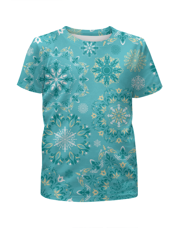 Printio Футболка с полной запечаткой для девочек Снежинки printio футболка с полной запечаткой для девочек голубые снежинки
