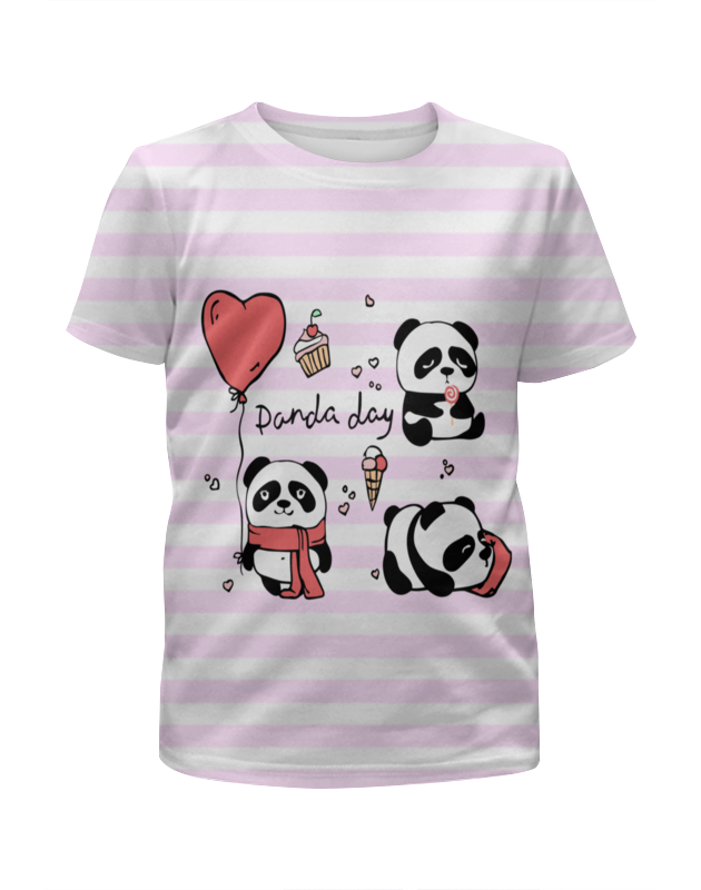 Printio Футболка с полной запечаткой для девочек Panda day printio футболка с полной запечаткой для девочек day