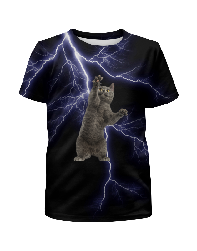 Printio Футболка с полной запечаткой для девочек кот и молния printio футболка с полной запечаткой для девочек кот и кузнечик