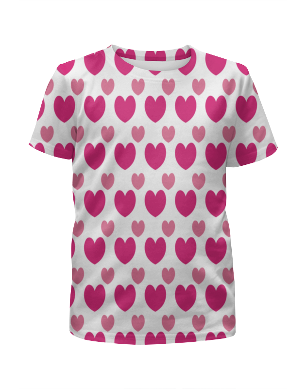Printio Футболка с полной запечаткой для девочек Розовые сердечки printio футболка с полной запечаткой для девочек розовые сердечки