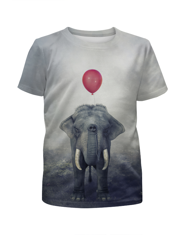 Printio Футболка с полной запечаткой для девочек Красный шар и слон printio футболка с полной запечаткой для девочек черный слон