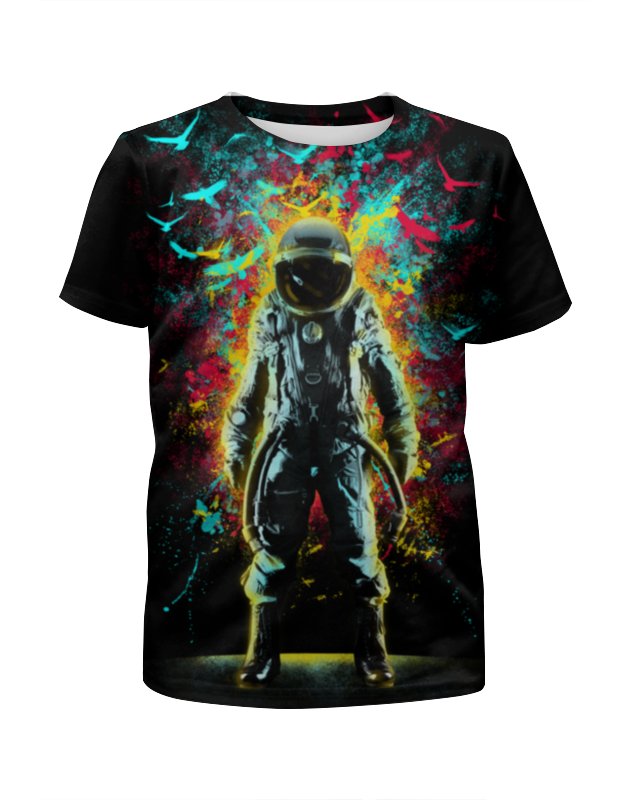 Printio Футболка с полной запечаткой для девочек Космонавт printio футболка с полной запечаткой для девочек космонавт на ракете