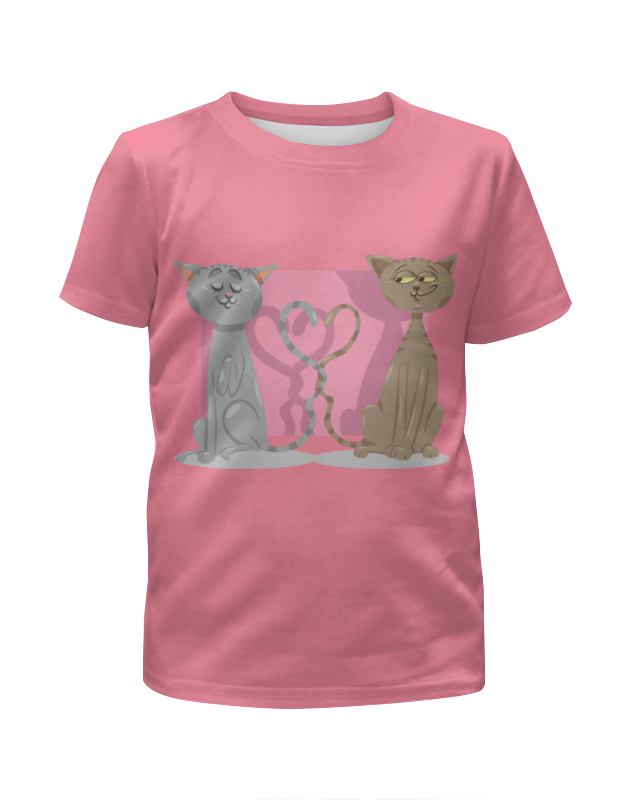 printio футболка с полной запечаткой мужская всё что тебе нужно ко дню влюблённых Printio Футболка с полной запечаткой для девочек Влюблённые коты