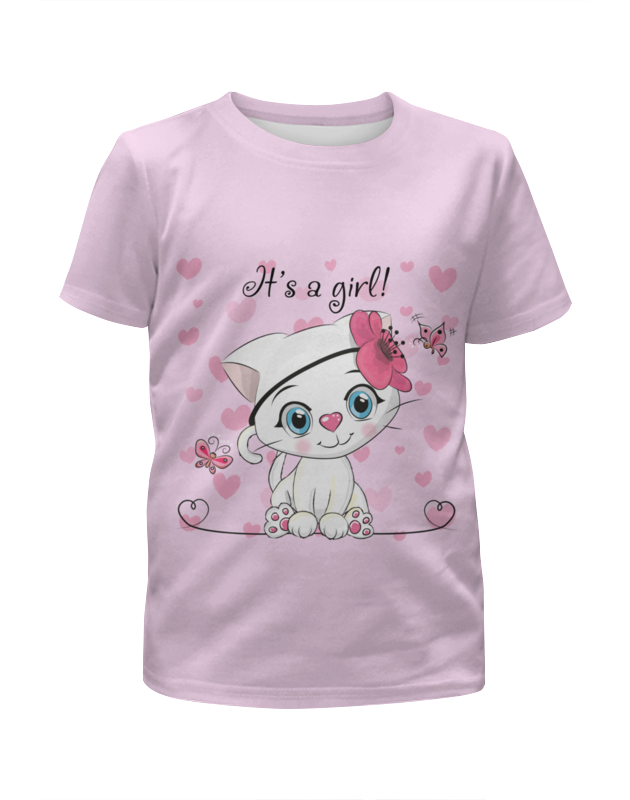 Printio Футболка с полной запечаткой для девочек Кошечка printio футболка с полной запечаткой для девочек влюбленная кошечка