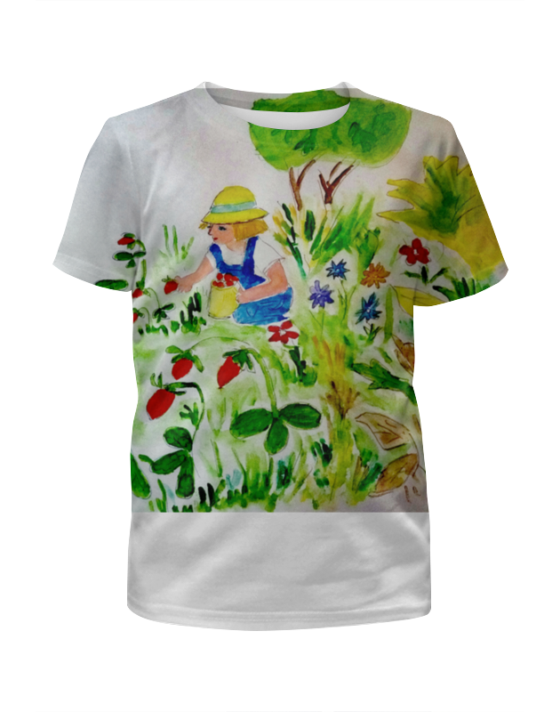 Printio Футболка с полной запечаткой для девочек Земляничная поляна printio футболка с полной запечаткой для девочек лесной пейзаж