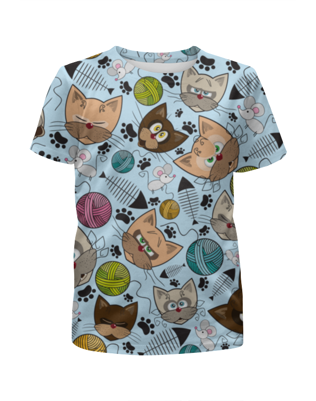 Printio Футболка с полной запечаткой для девочек Кошки printio футболка с полной запечаткой для девочек кошки креатив