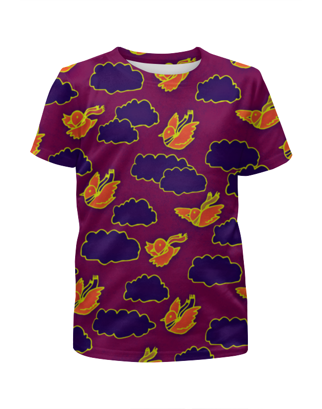 Printio Футболка с полной запечаткой для девочек Птички и облака printio футболка с полной запечаткой женская птички и облака