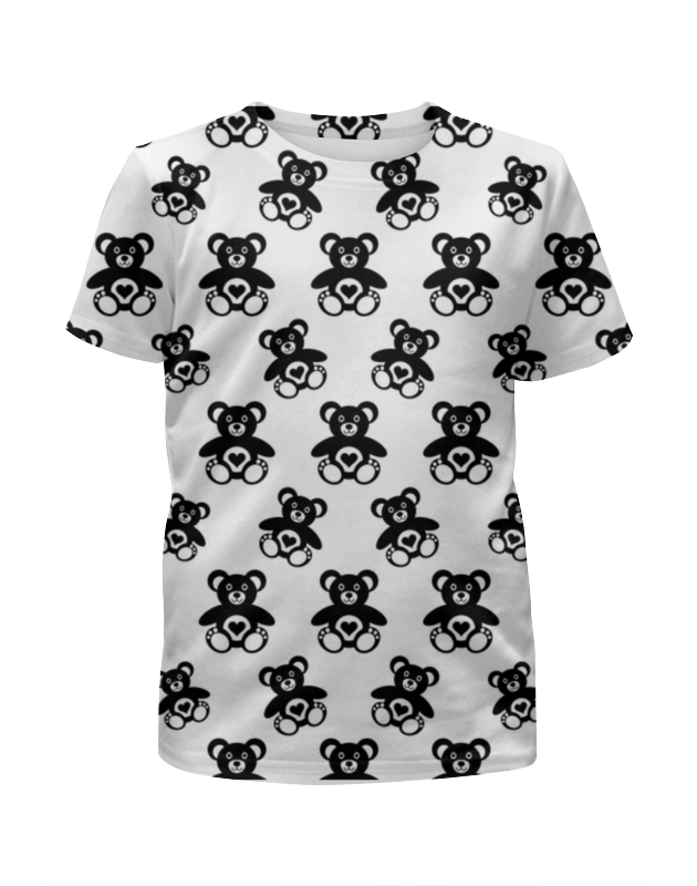 Printio Футболка с полной запечаткой для девочек Черно-белые мишки printio футболка с полной запечаткой для девочек мишки панда