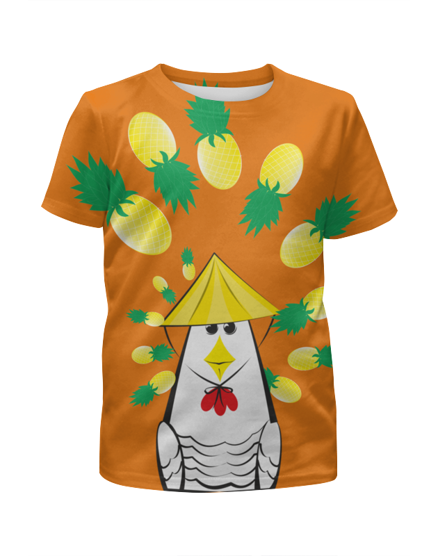 Printio Футболка с полной запечаткой для девочек Курица с ананасом printio футболка с полной запечаткой для девочек любителям мороженного