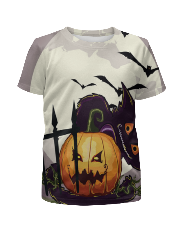 printio футболка с полной запечаткой для девочек halloween moon Printio Футболка с полной запечаткой для девочек Хеллоуин / halloween