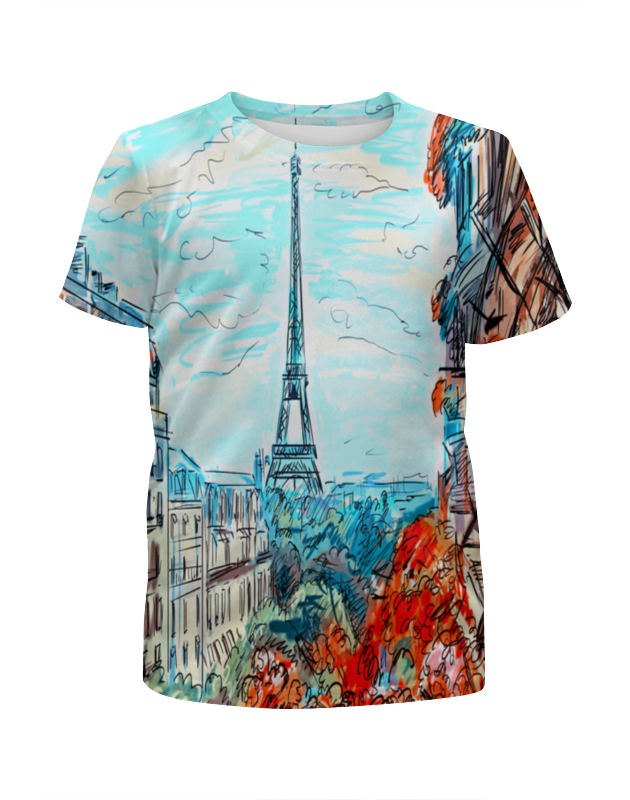Printio Футболка с полной запечаткой для девочек Париж printio футболка с полной запечаткой для девочек париж эйфлева башня