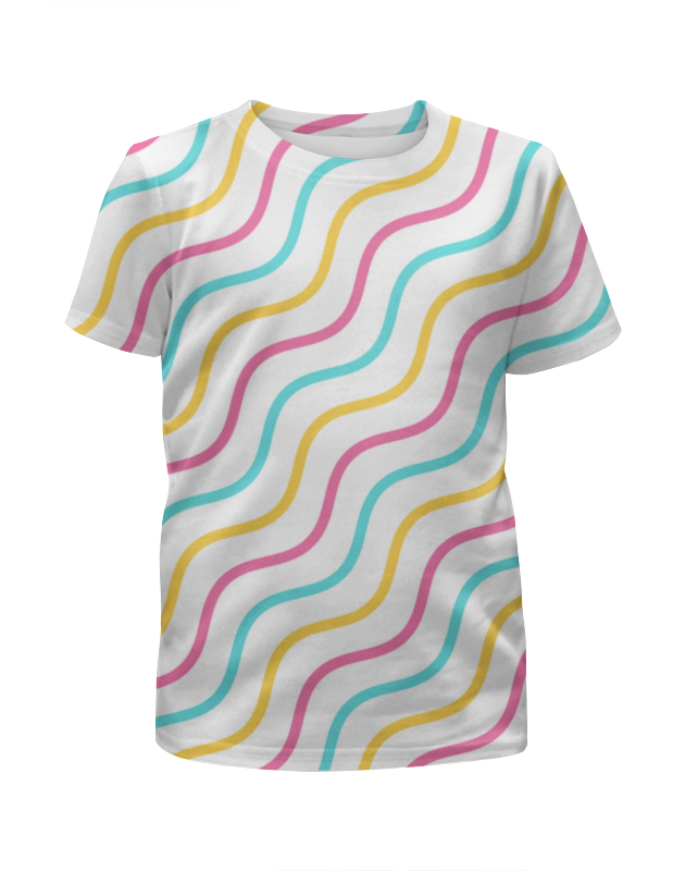 Printio Футболка с полной запечаткой для девочек Волны printio футболка с полной запечаткой женская разноцветные сердца для девочек будь ярче