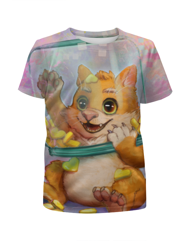 Printio Футболка с полной запечаткой для девочек Котик в банке printio футболка с полной запечаткой для девочек ленивый котик