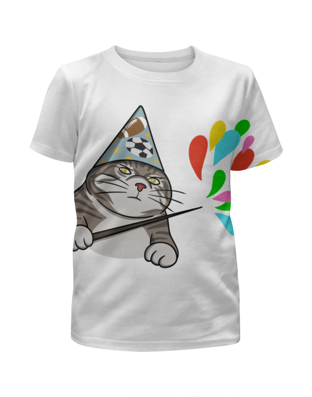 printio футболка с полной запечаткой для девочек кот гангстер Printio Футболка с полной запечаткой для девочек Вжух мем