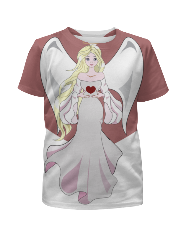 Printio Футболка с полной запечаткой для девочек Ангел и сердце printio футболка с полной запечаткой для девочек ангел и сердце