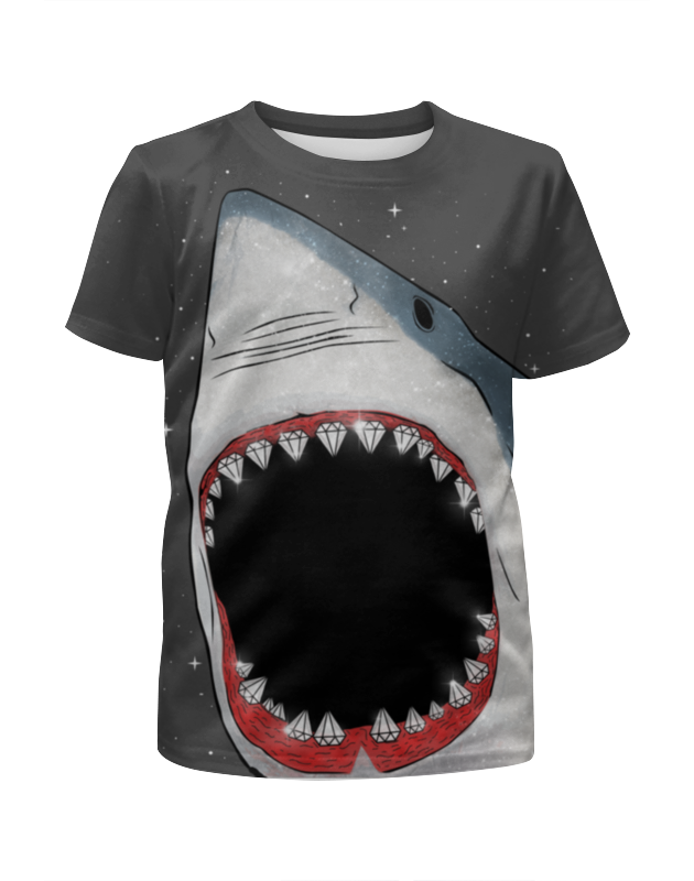 printio футболка с полной запечаткой для девочек акула и дельфинчик Printio Футболка с полной запечаткой для девочек Акула