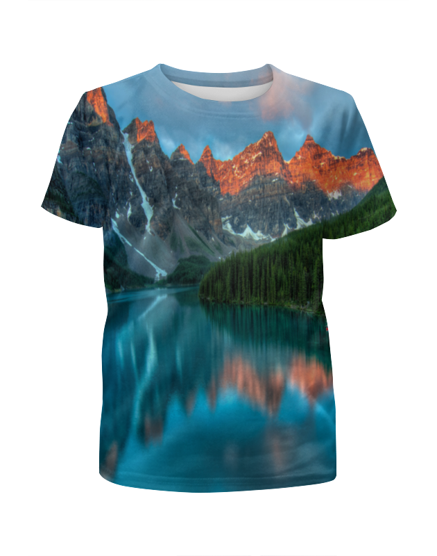Printio Футболка с полной запечаткой для девочек Горы у озера printio футболка с полной запечаткой для девочек горы мечта