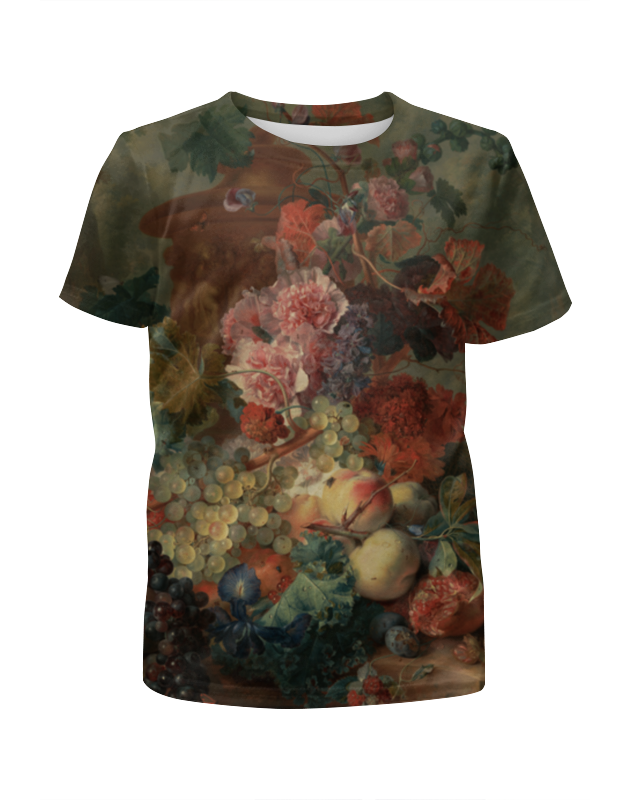 printio футболка с полной запечаткой мужская ваза с цветами ян ван хёйсум Printio Футболка с полной запечаткой для девочек Цветы (ян ван хёйсум)