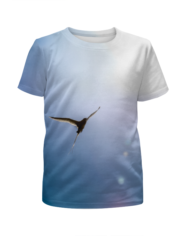 Printio Футболка с полной запечаткой для девочек Птица, летящая к солнцу подвеска прорезная птица с переплетённым хвостом